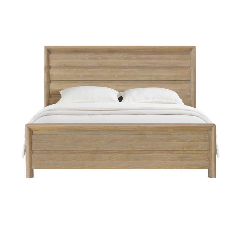 Panel Bed Frame With Unique Headboard And Included Slats