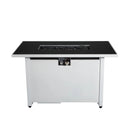 Outdoor 43" Rectangular Fire Pit Table With Adjustable Flame Control - White
