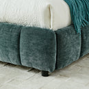 Modern Platform Bed Frame With Thick Chenille Fabric