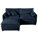 Modern Comfy Deep Seat Modular Sectional Sofa Cloud Couch With Ottoman