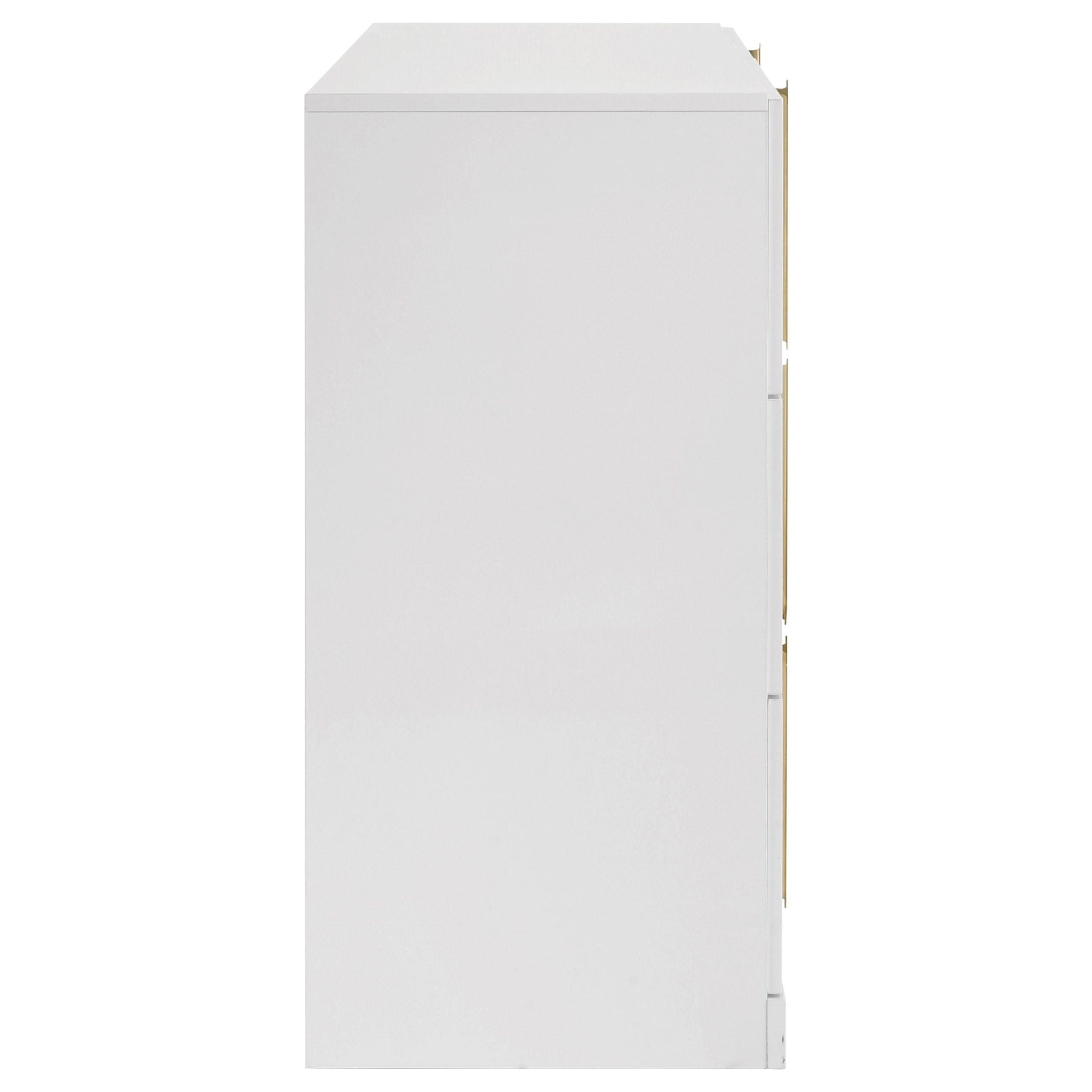 Ines 6-drawer Bedroom Dresser Cabinet White High Gloss