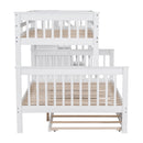 Twin-Over-Full Bunk Bed with Twin size Trundle, Storage and Guard Rail for Bedroom, Dorm, for Adults, White(OLD SKU :LT000119AAK)