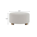 Round Ottoman, Minimalist Footstool - White