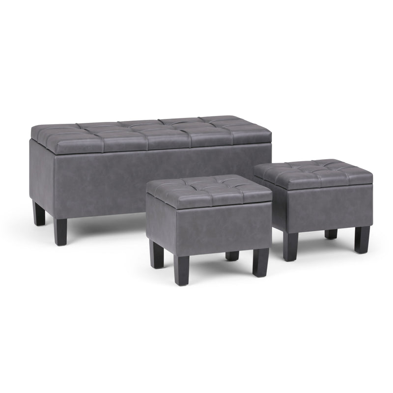 Dover - 3 Piece Storage Ottoman Contemporary Design