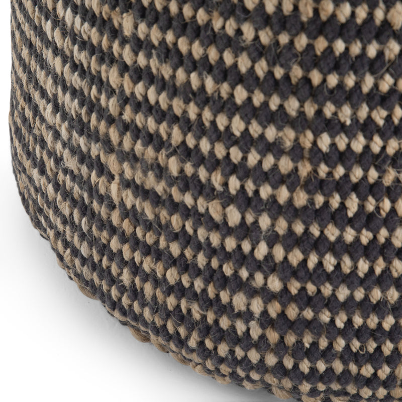 Larissa - Handcrafted Round Braided Pouf