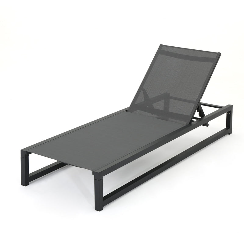 Outdoor Patio Chaise Lounge With 5 Reclining Positions