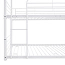 Full-Full-Full Metal  Triple Bed  with Built-in Ladder, Divided into Three Separate Beds,White(OLD SKU:LP000297AAK)