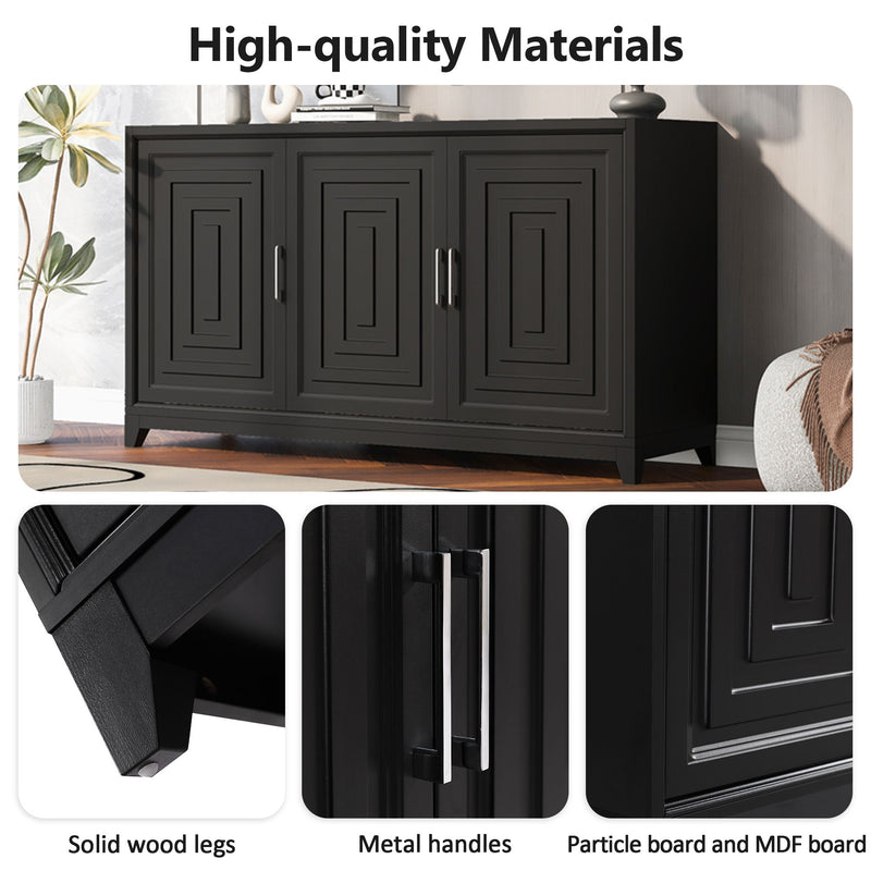 TV Stand For TVs Up To 65", Modern Entertainment Center Media Console Cabinet With 2 Spacious Storage Space
