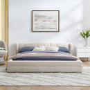 Modern Upholstered Bed Frame With Thick Chenille Fabric And Headboard