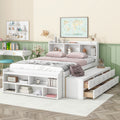 Bed With Bookcase Headboard, Under Bed Storage Drawers And Bed End Storage Case