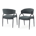 Contemporary Upholstered Dining Chairs With Metal Legs (Set of 2)