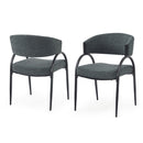 Contemporary Upholstered Dining Chairs With Metal Legs (Set of 2)