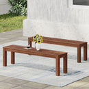 Acacia Wood Outdoor Bench With Beautiful Slat Paneling - Dark Brown