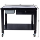 Transmission Teardown Work Station 1 / 2 Ton Capacity Sloping Drain Table Locking Drawer Removable Drain Basin Full-Width Lower Shelf Four 4" Caster Wheels