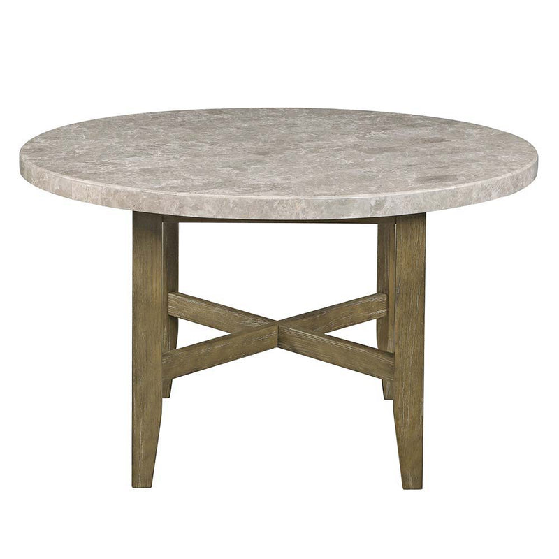 Karsen - Dining Table - Marble & Rustic Oak Finish - Atlantic Fine Furniture Inc