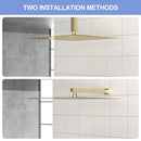 16" Square Rainfall Shower Head Fixed Wall Mount With Full Body Coverage & Self Cleaning Silicone Nozzles