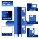 Lockers For Employees With 3 Door Storage Locker Durable For Gym, School, Office - Blue