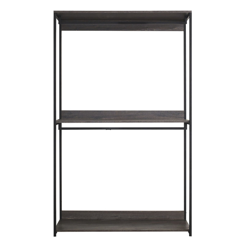 Monica - Wood Walk In Closet System, Modular Design Melamine - Rustic