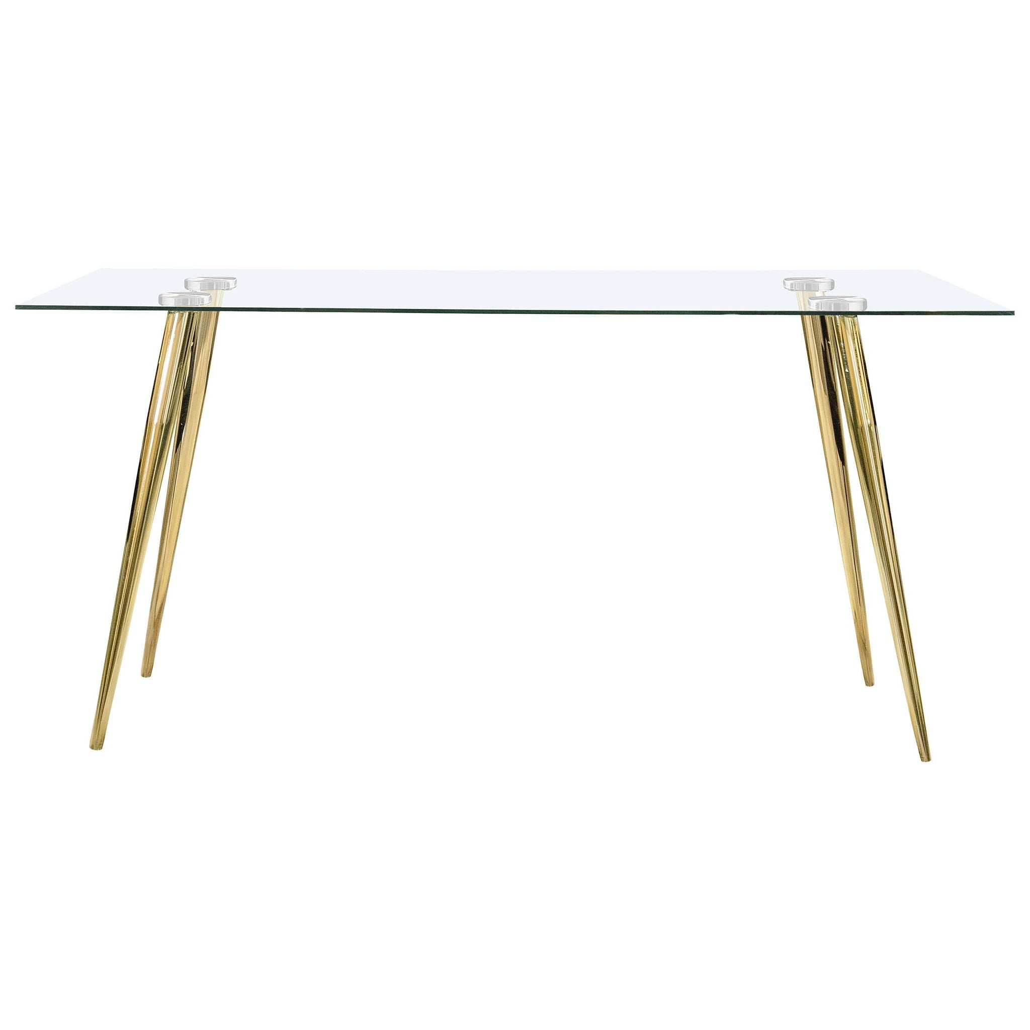 Gilman Rectangular 64-inch Glass Top Dining Table Gold