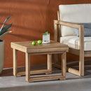 Outdoor Square Side Table With Acacia Wood Frame - Brown