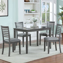 5 Pieces Modern Dining Set, Rectangular Wooden Dining Table With 4 Upholstered Chairs