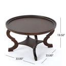 Elegant Coffee Table With Rimmed Top And Curved Design