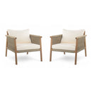 Modern Outdoor Woven Lounge Chair With Solid Frame And Cushions