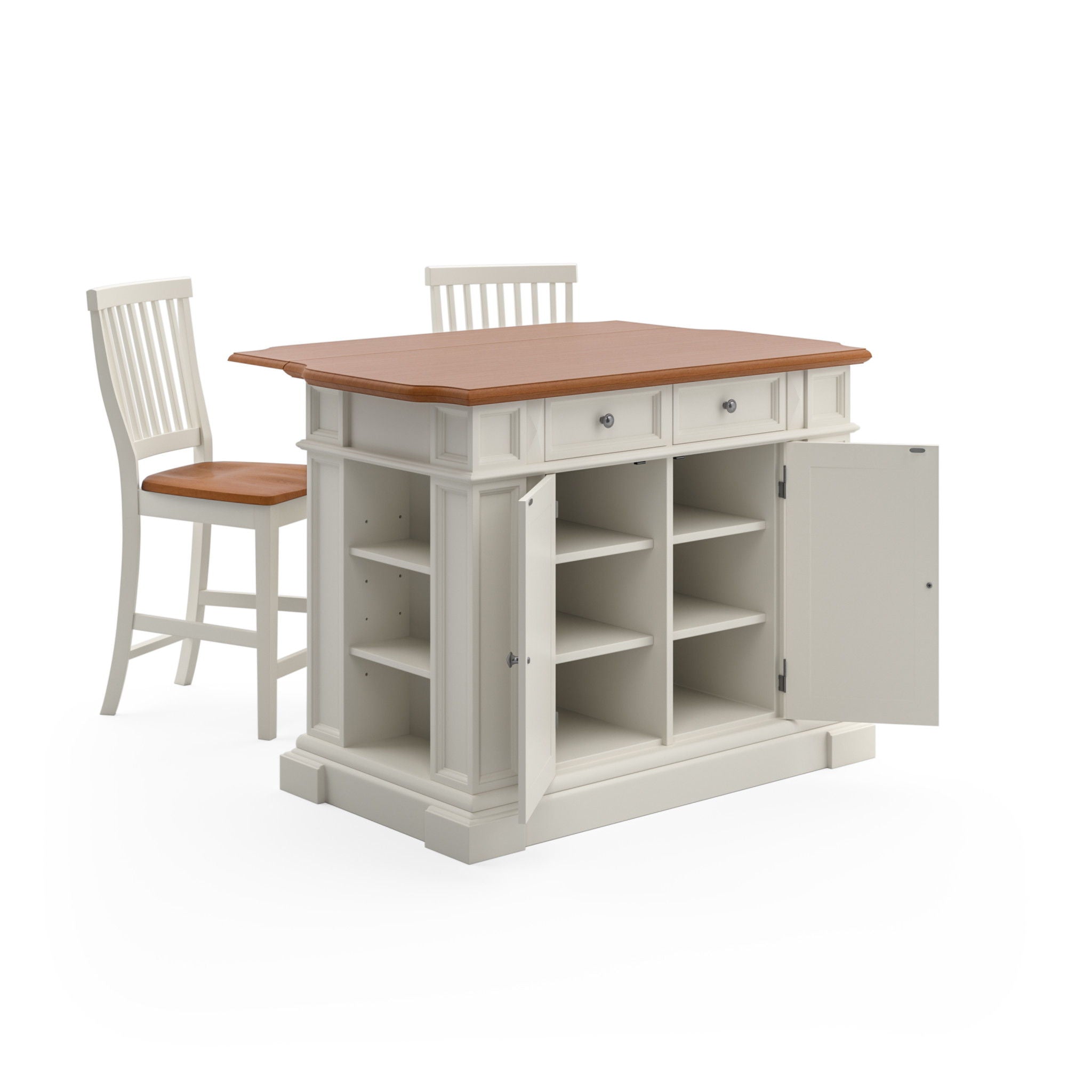 Americana - Kitchen Island Set - White - Atlantic Fine Furniture Melbourne FL