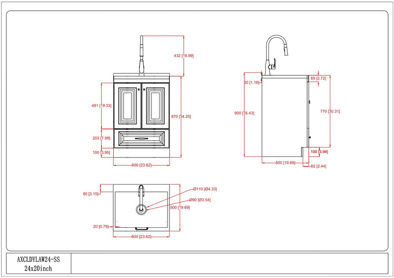 Lawrence - Laundry Cabinet With Faucet And Stainless Steel Sink