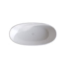 Solid Surface Matte Tub, Solid Surface Soaking Tub, Stone Resin Freestanding Bathtub, Thick Edge Stand Alone Tubs With Overflow, Pop-Up Drain (Oval) - Matte White
