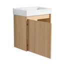Modern Bathroom Vanity With Ceramic Basin, Wall Mounted Floating Sink Combo, Storage Cabinet