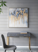 Modern Oil Painting, Square Framed Wall Art For Living Room Dining Room Office - Multicolor