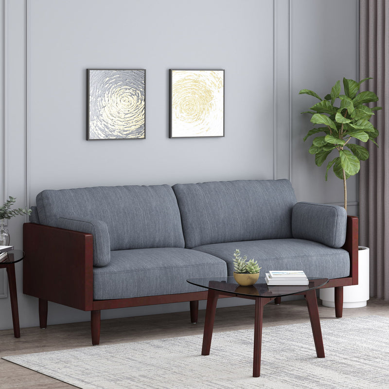 Mid - Century 3 Seater Sofa With Pillow Cushions