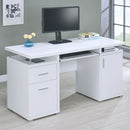 Modern Office Computer Desk With 2 Drawers, Adjustable Shelf, Slide Out Keyboard Tray