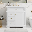 Freestanding Bathroom Vanity With Sink, Soft Closing Door, Tip Out Drawer