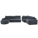U-Shaped Oversized Modular Cloud Sectional Sofa With Deep Seat For Living Room