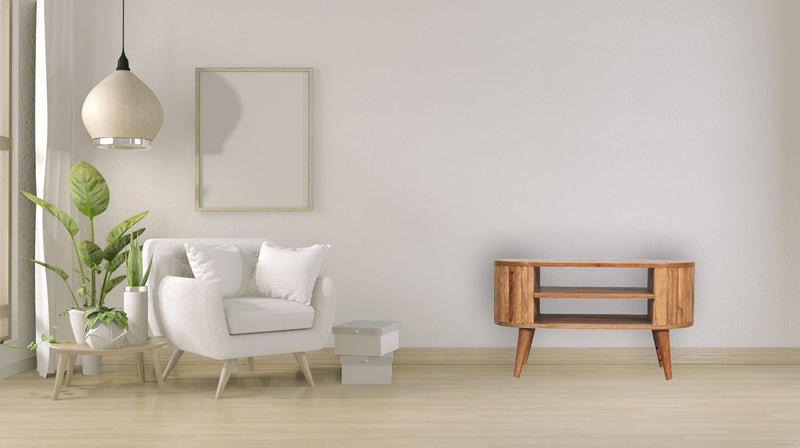 Stripe Media Unit - Oak