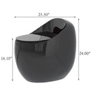 Modern Egg Shape Toilet 1.28 Gpf Single Flush Ceramic