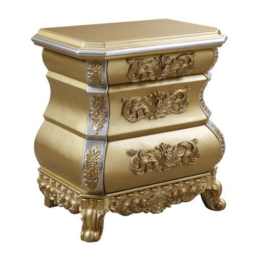 Seville - Nightstand - Gold Finish - Atlantic Fine Furniture Inc