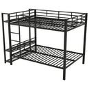 Bunk Bed With Storage Mesh Shelves, Clothes Hooks, LED Light