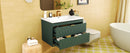Wall Mounted Bathroom Vanity With Resin Sink, Floating Bathroom Storage Cabinet With 2 Drawers