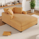 Oversized Chaise, Lounge Chair Classic Design, Soft Fabric, Durable Frame With Solid Wood Legs
