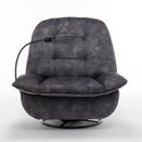Modern Swivel Gliding Recliner Chair With Rocking Function And Phone Holder, Large Comfortable
