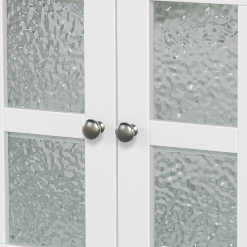 Bathroom Vanity With Ceramic Sink, Adjustable & Open Shelf