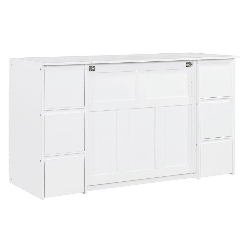 Murphy Bed With Drawers, Cabinets, And USB Ports