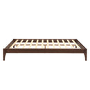 Queen Size Platform Bed Frame With Wood Slat And Metal Support - Chocolate