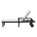 Jason - Black Chaise Lounge Adjustable Acacia Wood Outdoor Furniture