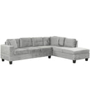 Modern Sectional Sofa With Storage Ottoman, L - Shape Couch With 2 Pillows And Cup Holders