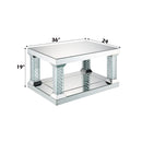 Nysa - 36" Coffee Table - Mirrored & Faux Crystals