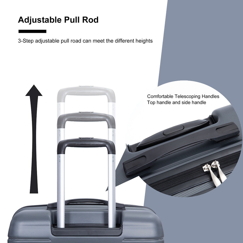 Expandable 3 Piece Luggage Sets Lightweight & Durable Suitcase, Spinner Wheels, Tsa Lock